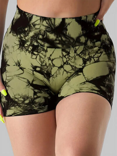 Tie-Dye High Waist Active Shorts