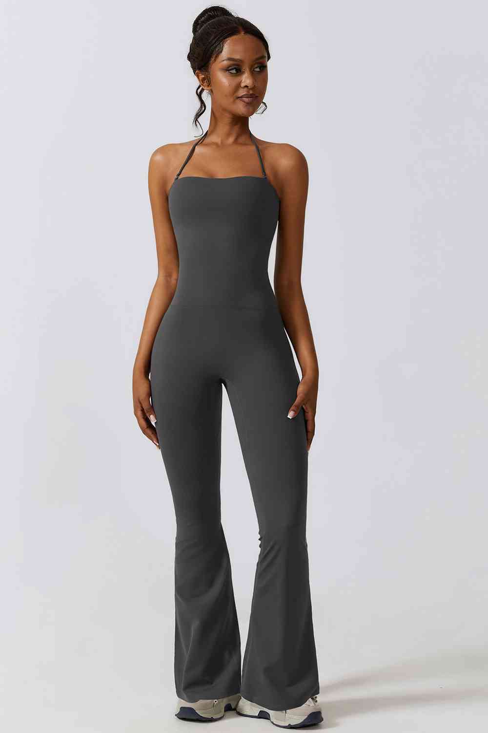 Halter Neck Flare Sport Jumpsuit