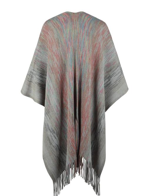 Heathered Fringe Hem Poncho